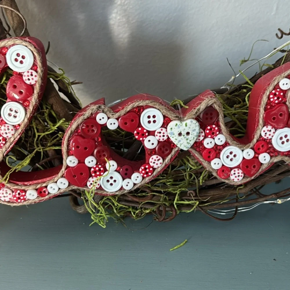 Handmade Rustic Love Wreath with Heart accent